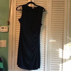 Lovely NAVY wrap front dress by Three Dots